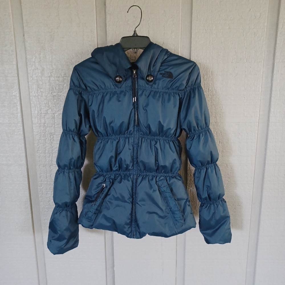 The North Face 550 Puffer Jacket Size XS Women Gorpcore Full Zip Hooded Down
